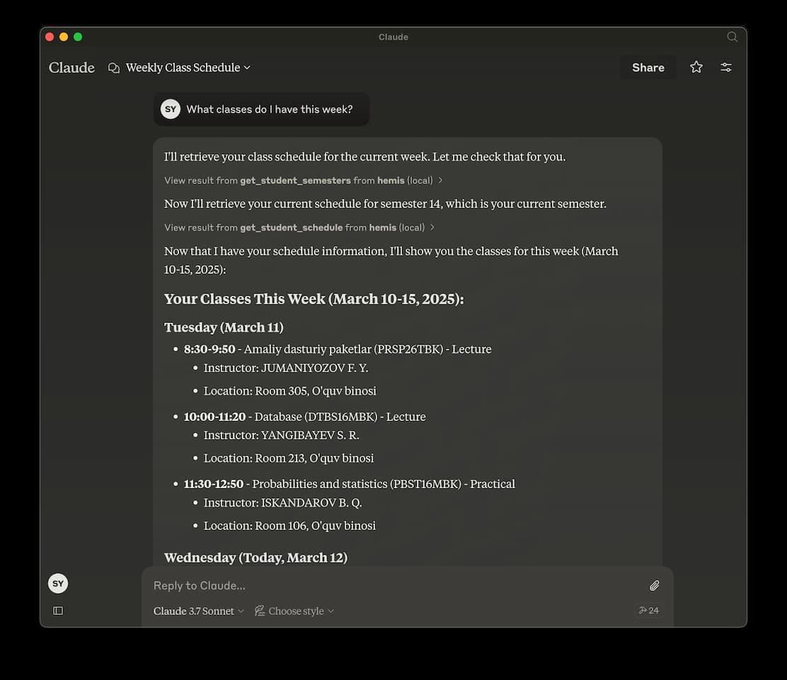 HEMIS Student MCP: Claude/ChatGPT Integration for University Students (open source) thumbnail